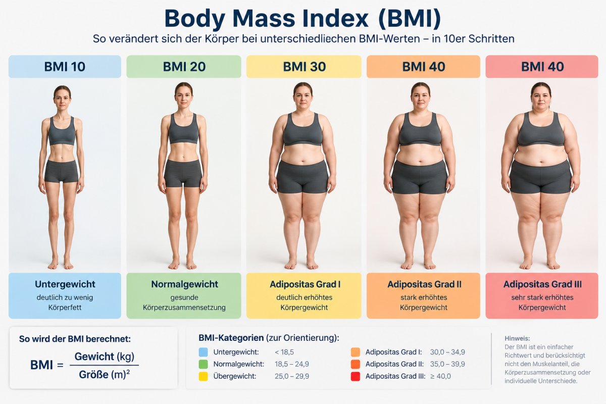 BMI berechnen: Formel, Einordnung und Grenzen des Body-Mass-Index 2026