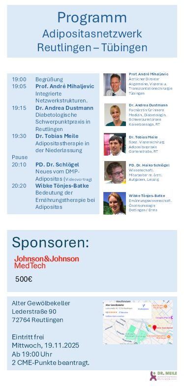 Programm des Adipositasnetzwerks Reutlingen – Tübingen